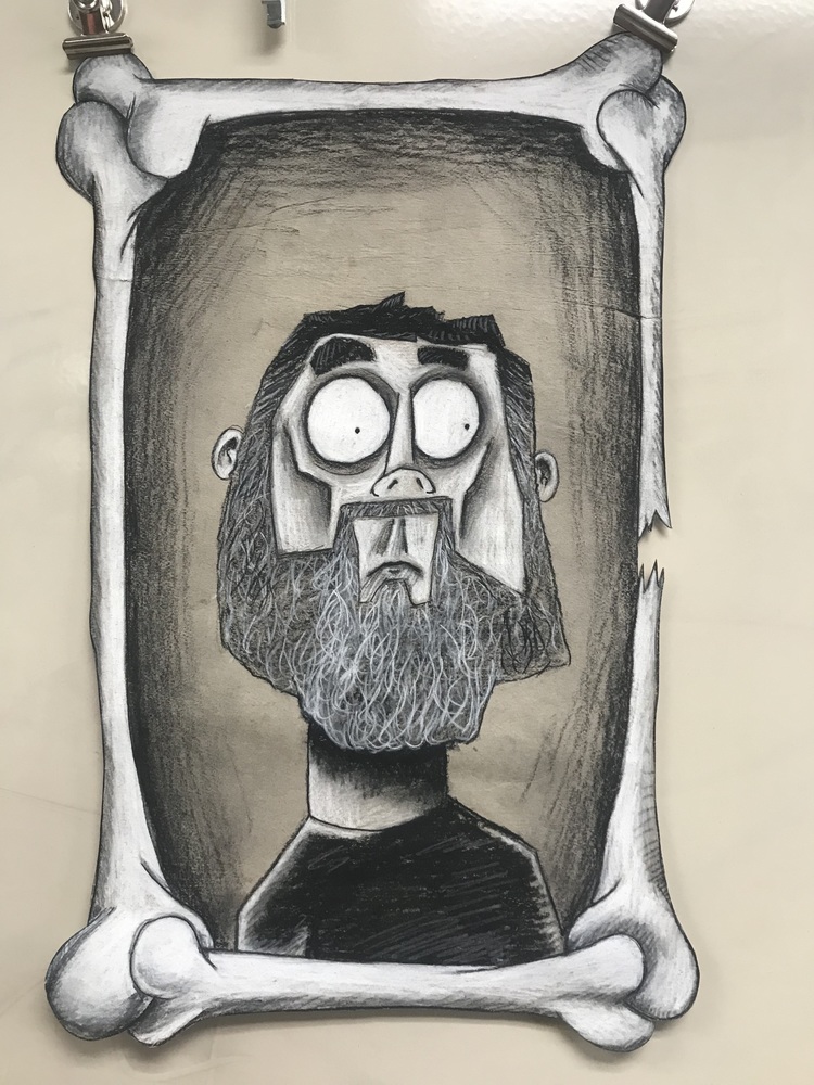 Tim Burton style artwork by NCE students.